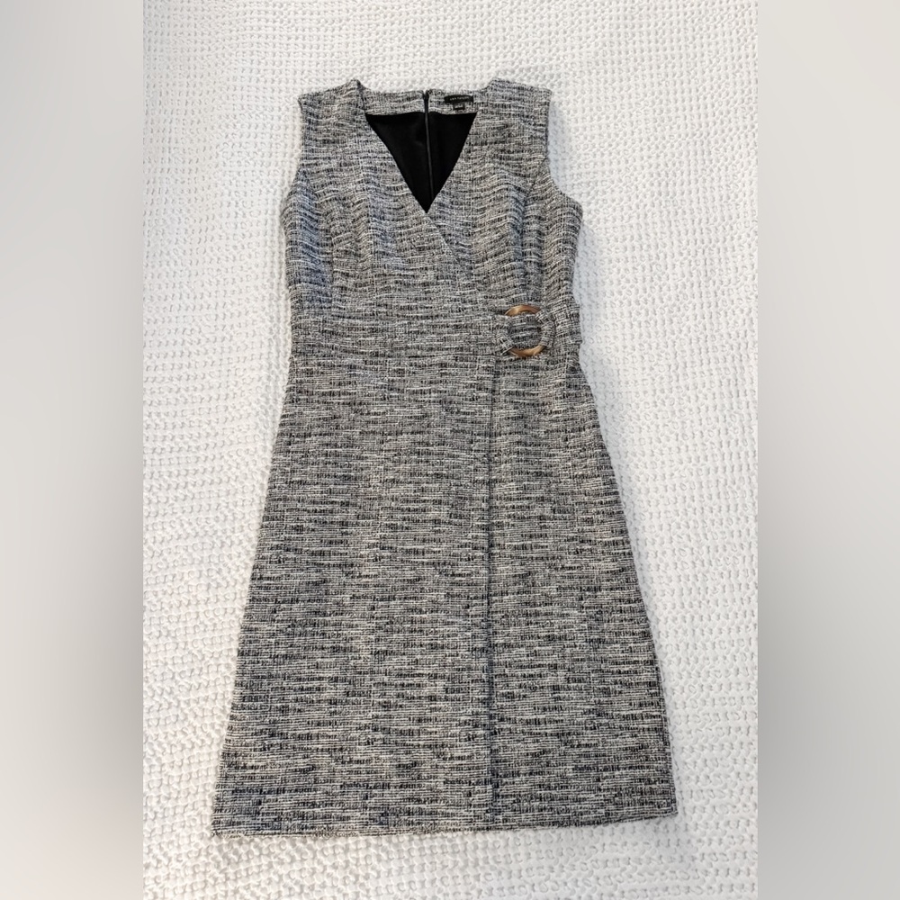 Ann Taylor Gray Textured Midi Dress